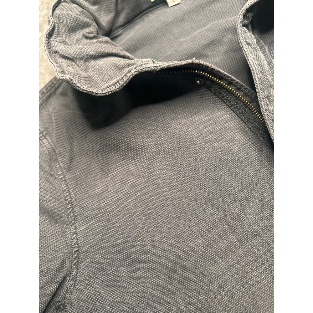 James Perse Field Jacket Women 2 Gray Cotton Linen Hidden Hood MXE2862 Utility